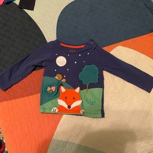 Baby Boden Fox Peek a Boo Flap 92cm 18-24 shirt